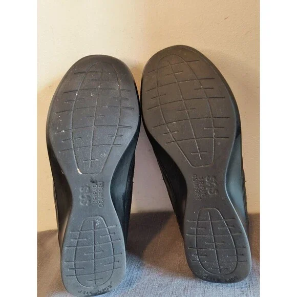 SAS Tripad Comfort Roamer Black Leather Walking Shoe T-strap Mary Jane 10 - Picture 7 of 9